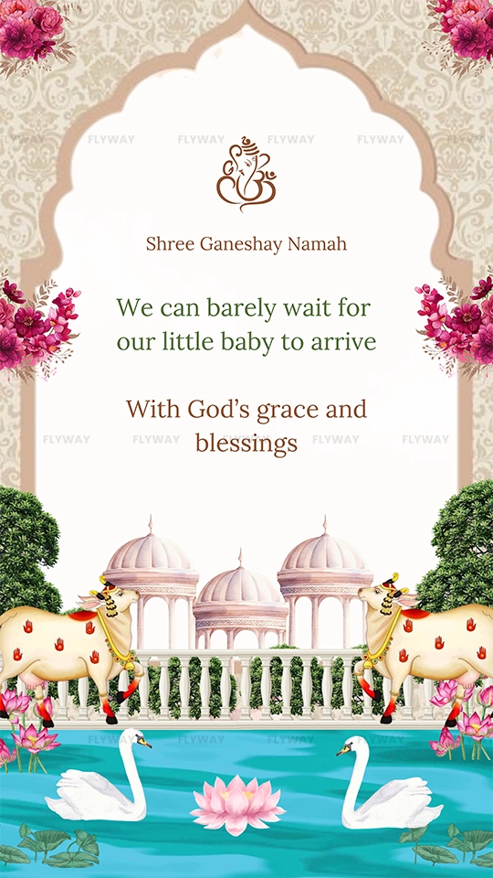 Shree Ganesh baby shower invitation card
