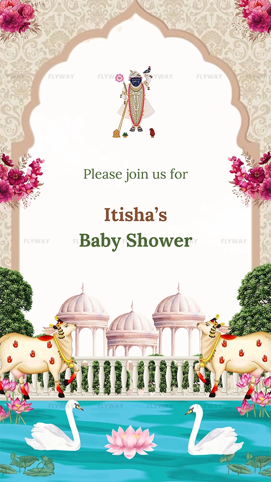 Invitation to Itisha's baby shower event