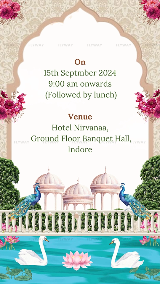 Baby shower venue details card