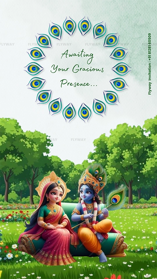 Baby shower thank you card with Krishna couple