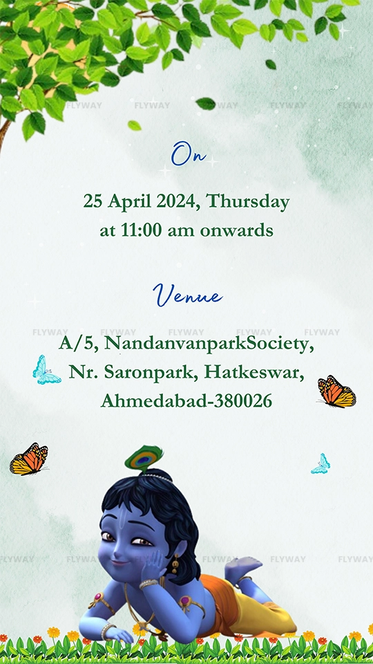 Baby shower date and venue details card