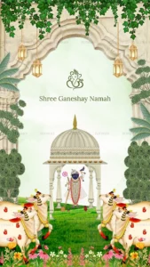 Baby shower invitation with Lord Krishna design