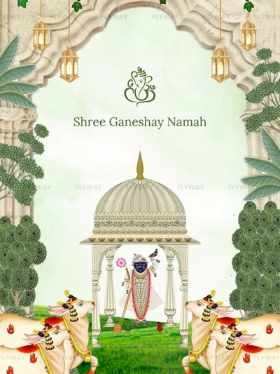 Baby shower invitation with Lord Krishna design