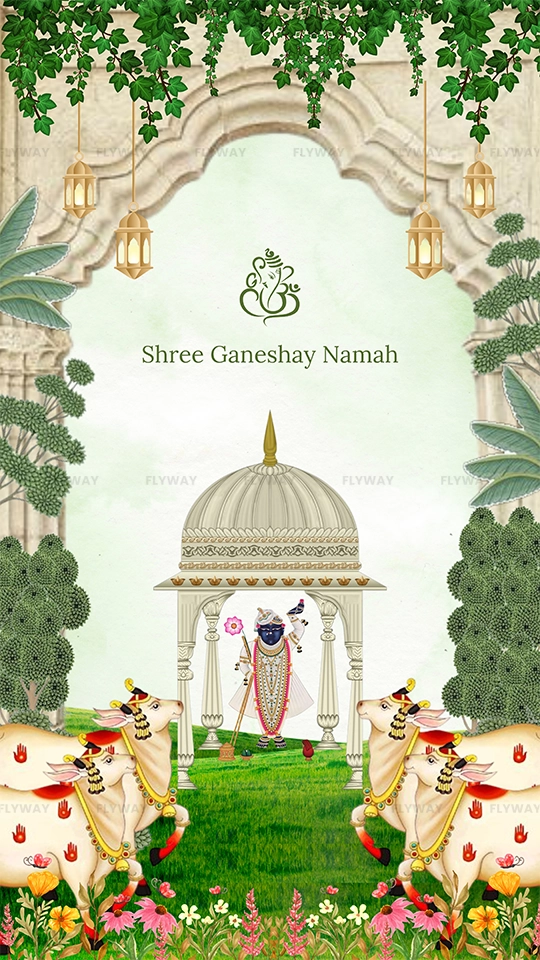 Baby shower invitation with Lord Krishna design