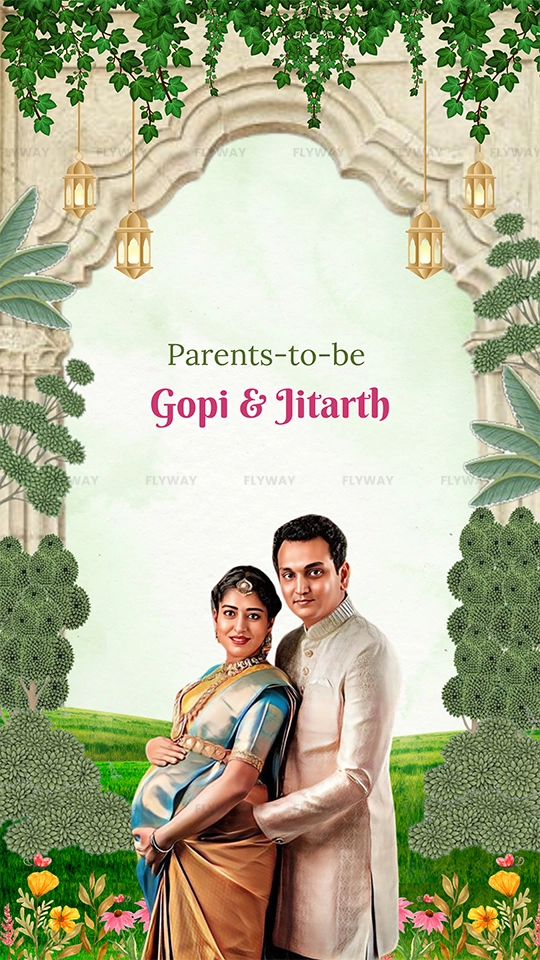 Parents-to-be baby shower invitation photo