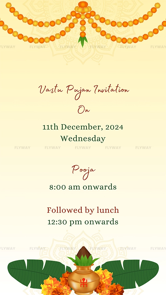Vastu Pujan ceremony details for Grih Pravesh