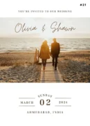 Couple walking on the beach in sunset light