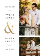 Elegant rustic wedding save the date card with neutral tones