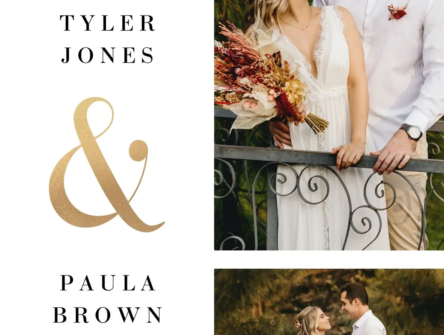 Elegant rustic wedding save the date card with neutral tones