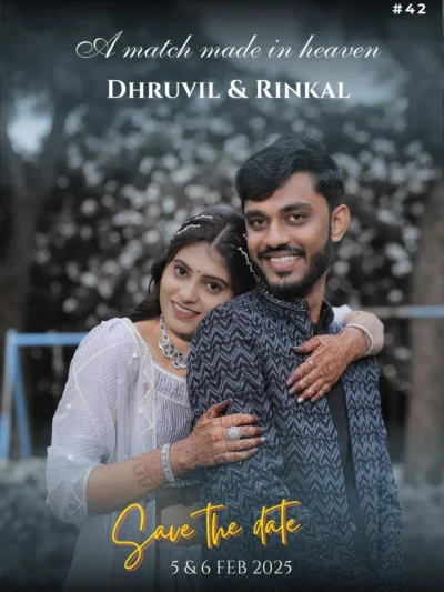 Engagement photo with a couple smiling.